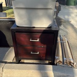 FREE Queen Bed Frame, Nightstand And Bin With New Wigs And Hair Pieces. 