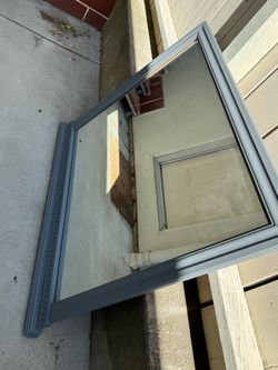 Large Mirror with Gray Frame