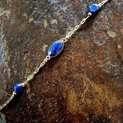 Lapis Lazuli Gold Link Bracelet