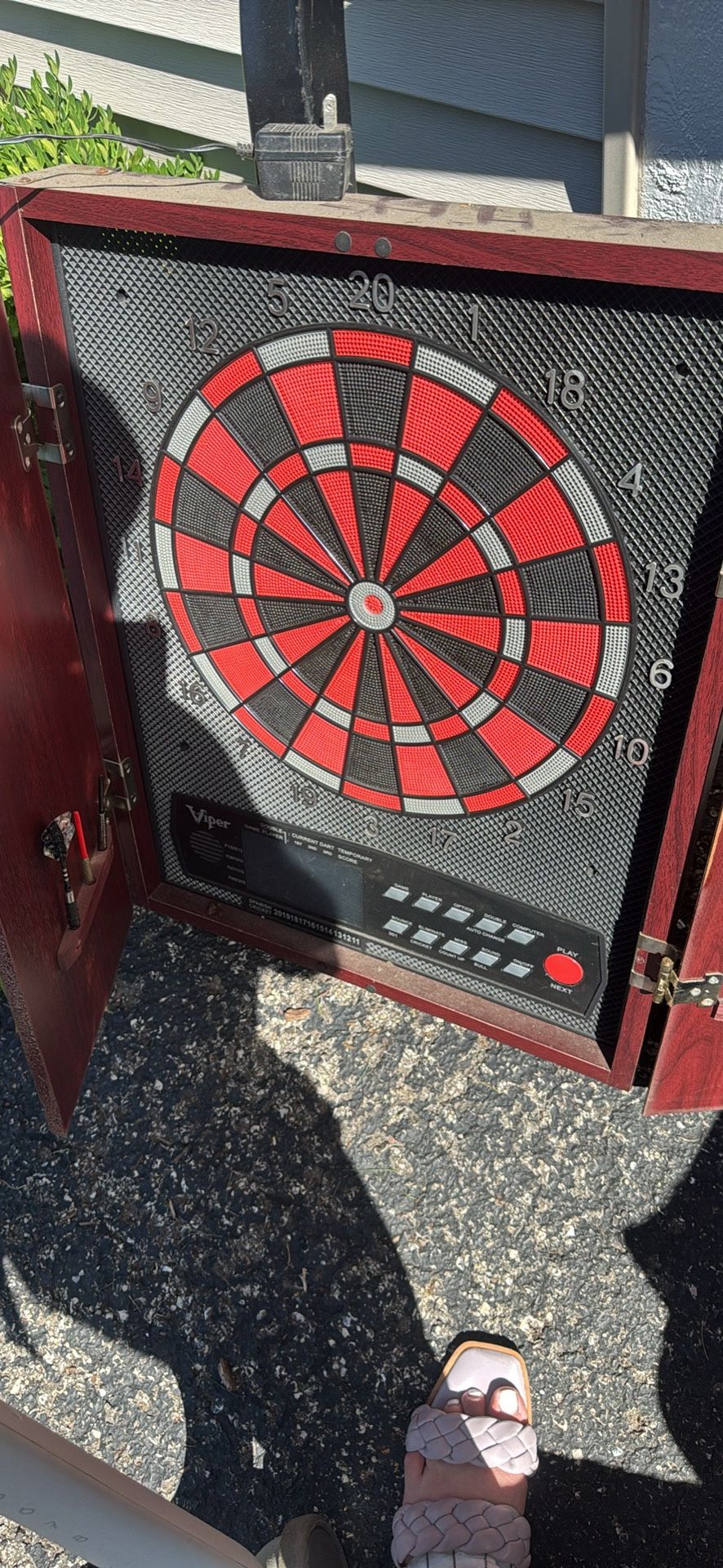 Viper electronic dart board wood cabinet with darts
