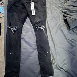 Purple jeans front and back tag 