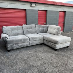 Gray 2 P Ashley Microfiber Sectional ( Can Deliver For $10 )
