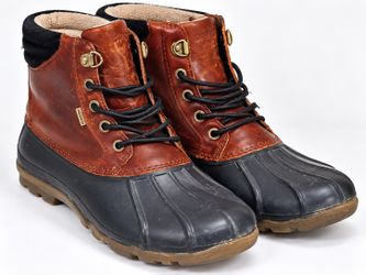 Sperry Duck Boots Mens 9 Brown Leather Waterproof STS10548