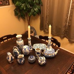 Assorted Blue And White China