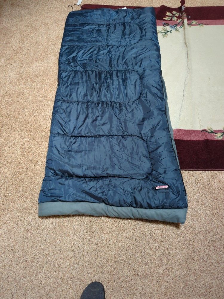 Coleman 50F Sleeping Bag With Flannel Liner Zippered