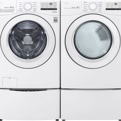 LG Front Load Washer And Dryer With Pedestal 