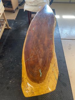 Solid mesquite hallway or sofa table with turquoise inlay