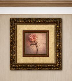 Ornate Gold Framed Rose Art