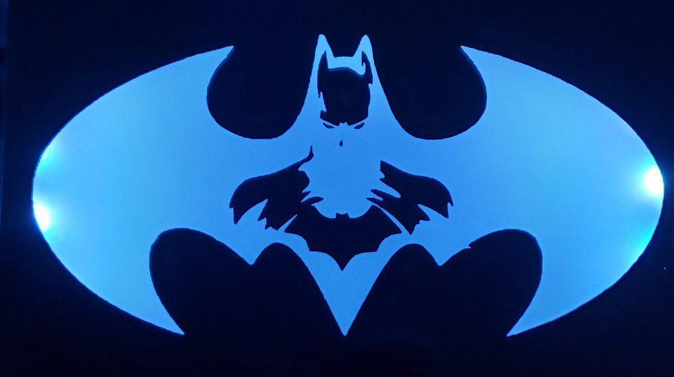 Batman etched lighted mirror