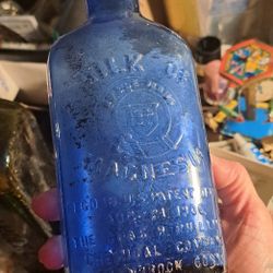 Antique Glass Bottle USA Made Embossed 