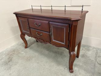 Cherry Finished 2 Door Buffet with Brass Pulls