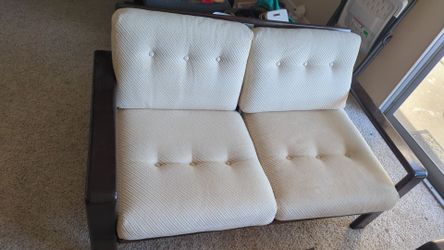 Two-Seat Loveseat Sofa with Wood Frame