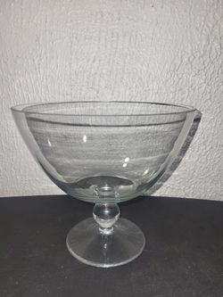 9 In Diameter Clear Glass Pedestal Bowl
