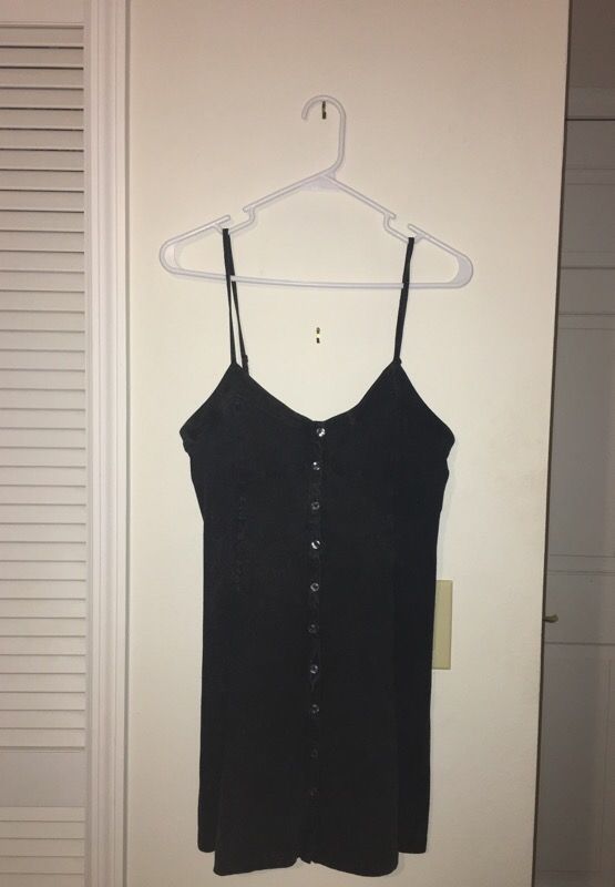 Size medium American Eagle charcoal color spaghetti strap sundress with buttons
