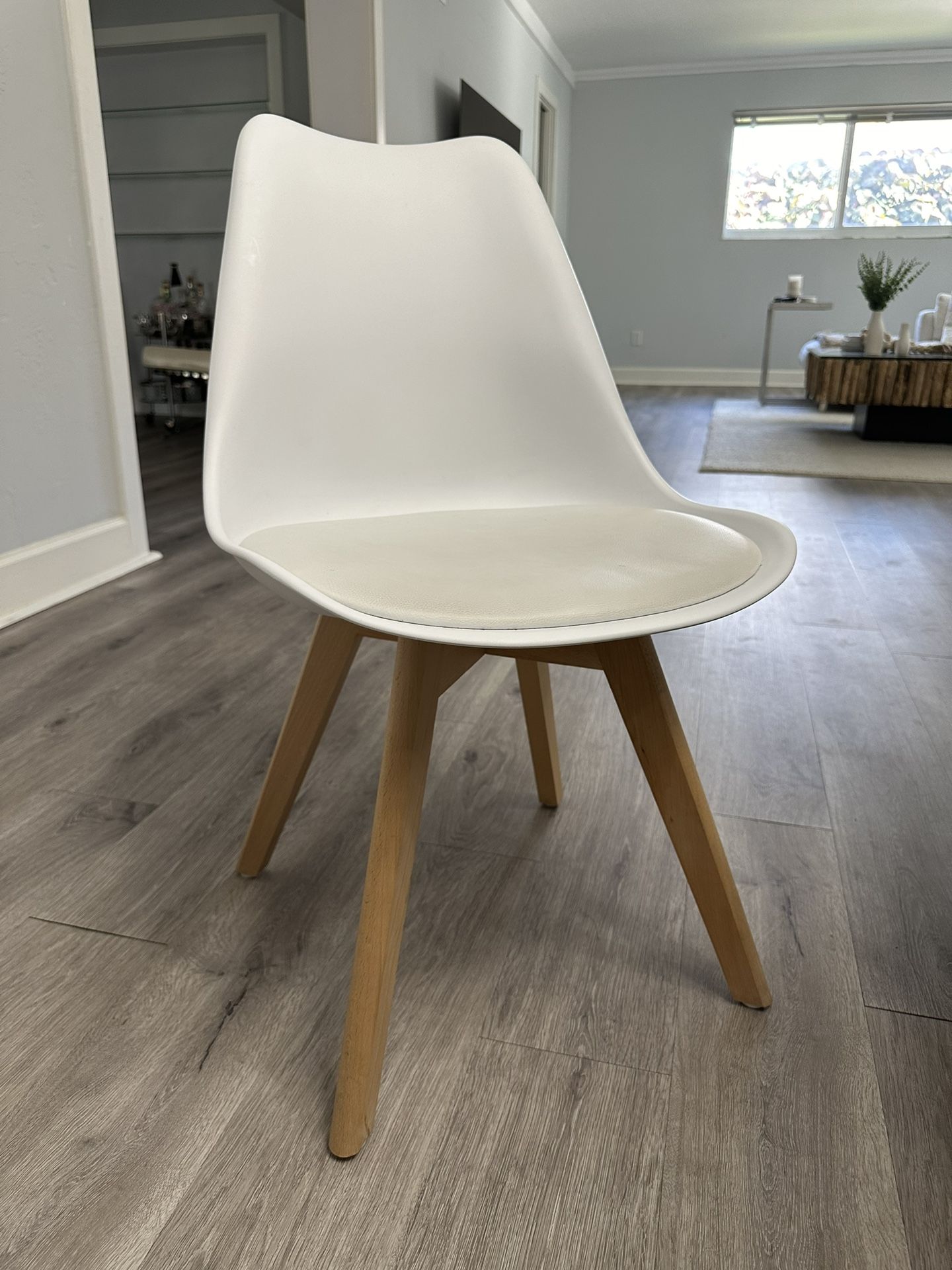 White And Wood Base Chairs