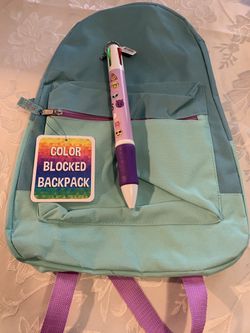 kids back pack and 4 color pen