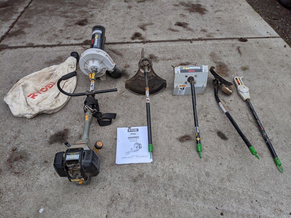 Ryobi 990r Trimmer w/Attachments