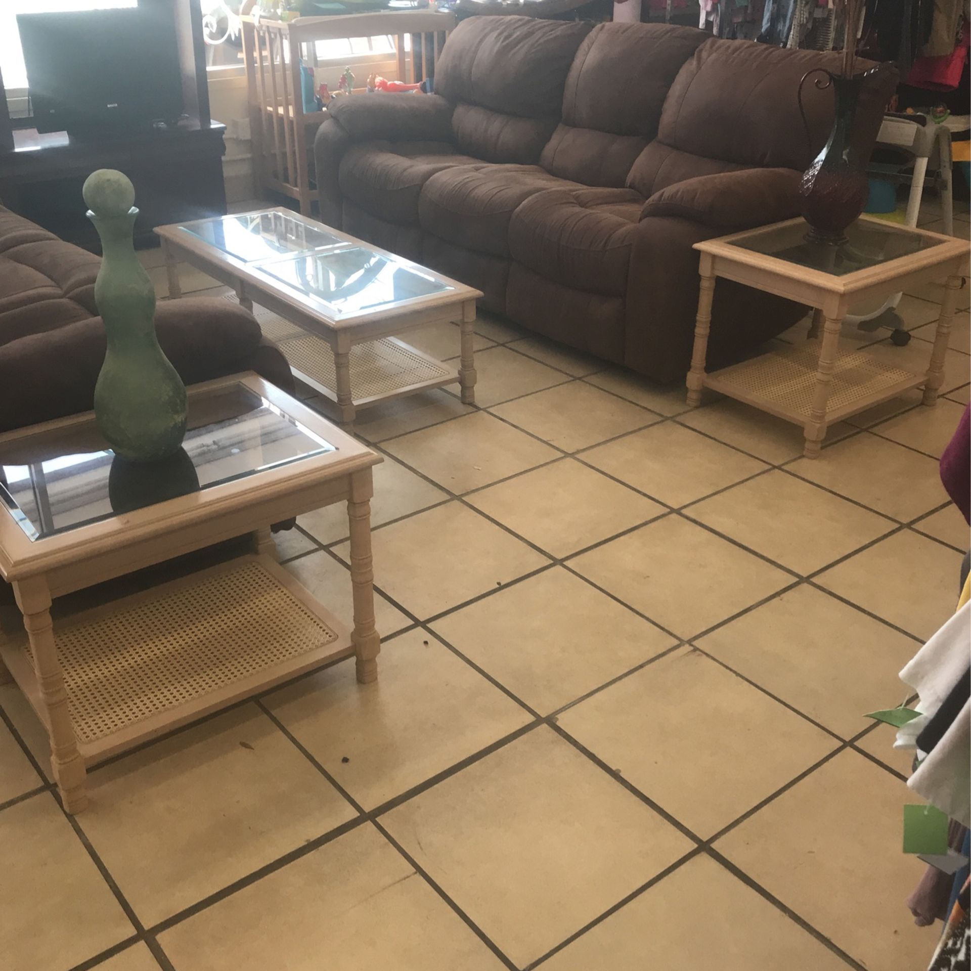 Rattan Coffee Table Set