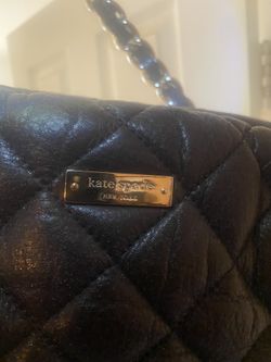 Kate Spade New York Quilted Black Leather Bag Crossbody Chain 