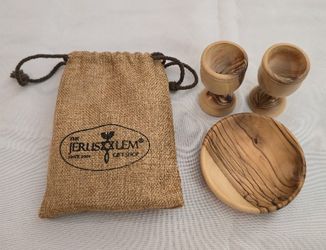 Olive Wood Communion Set