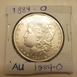 Silver Morgan  Dollar  1884  O  ALMOST  AU  