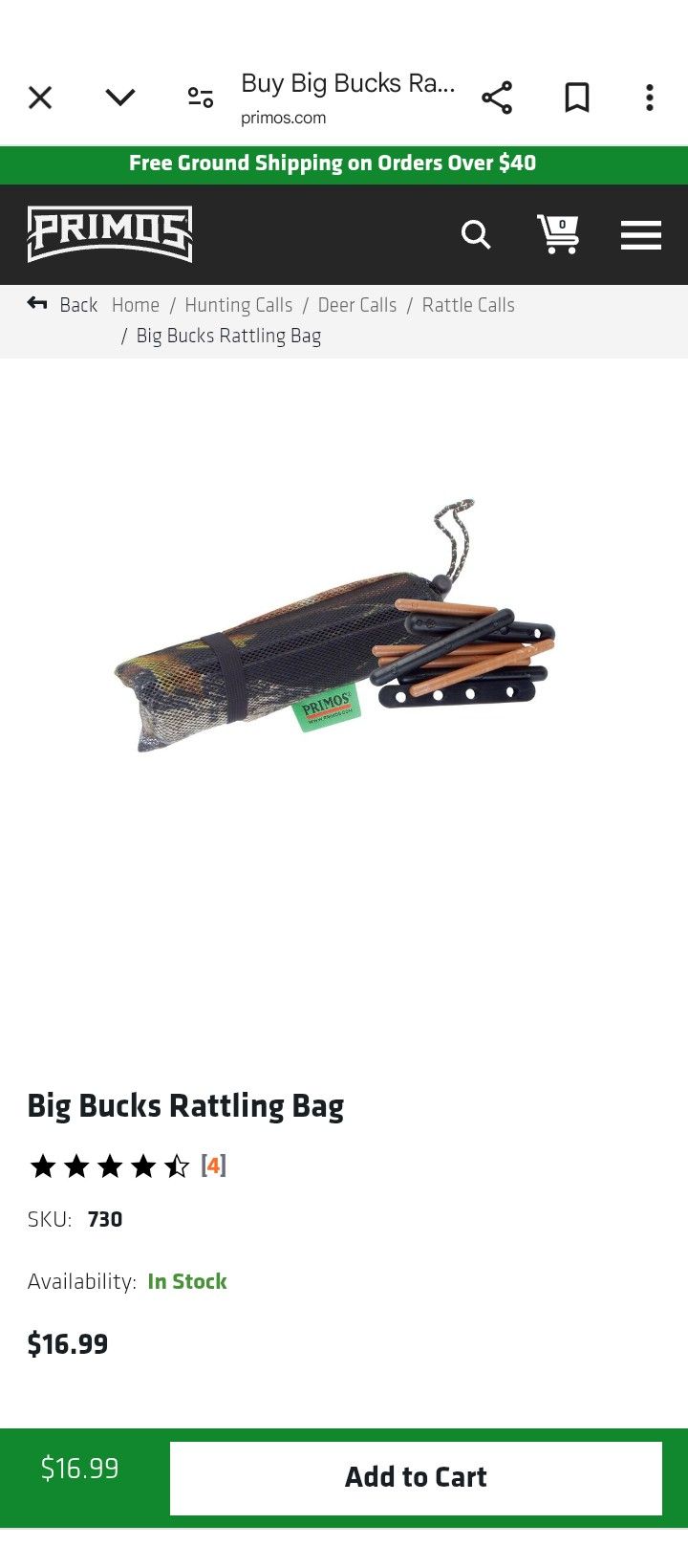 Buck Rattlers 4 Packs Of Them