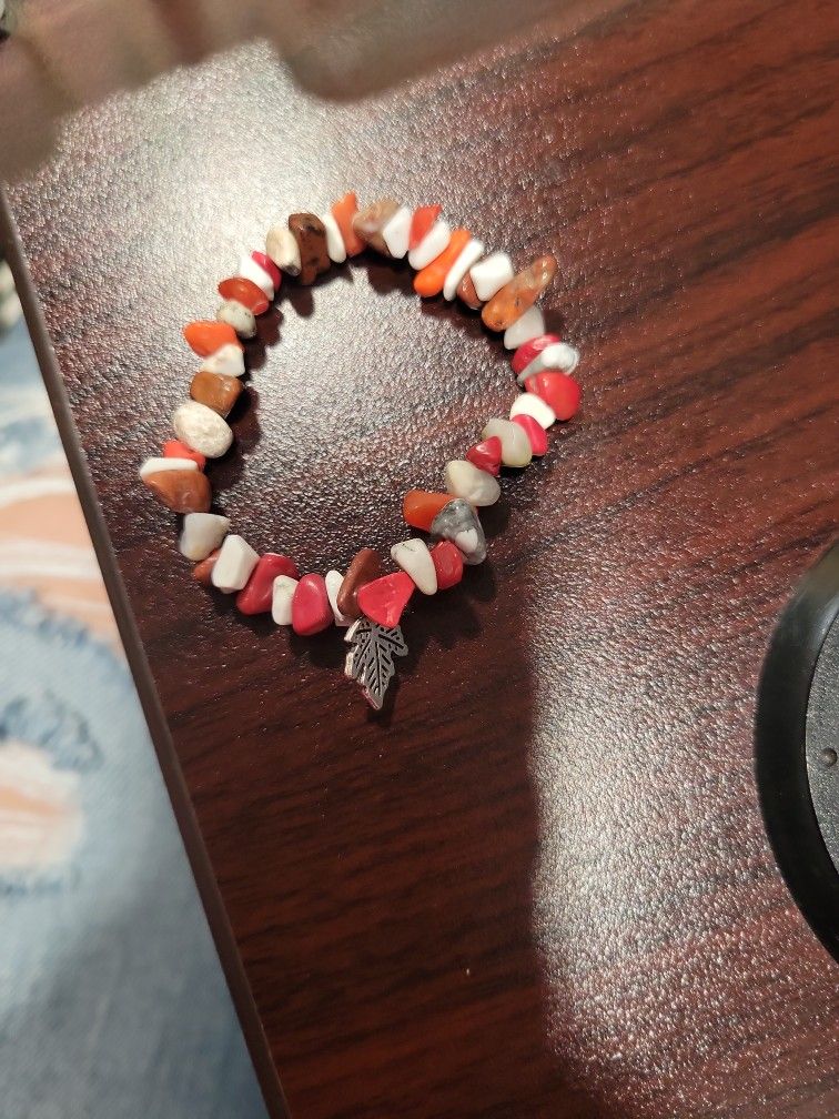 Handmade Bracelet With Leaf Charm