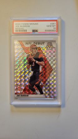 2020 Panini Mosaic #261 Joe Burrow RC Mosaic Prizm PSA 10 GEM MINT