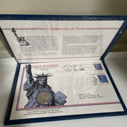 Postal Commemorative First Day Cover Statue of Liberty 1986 Half Dollar 