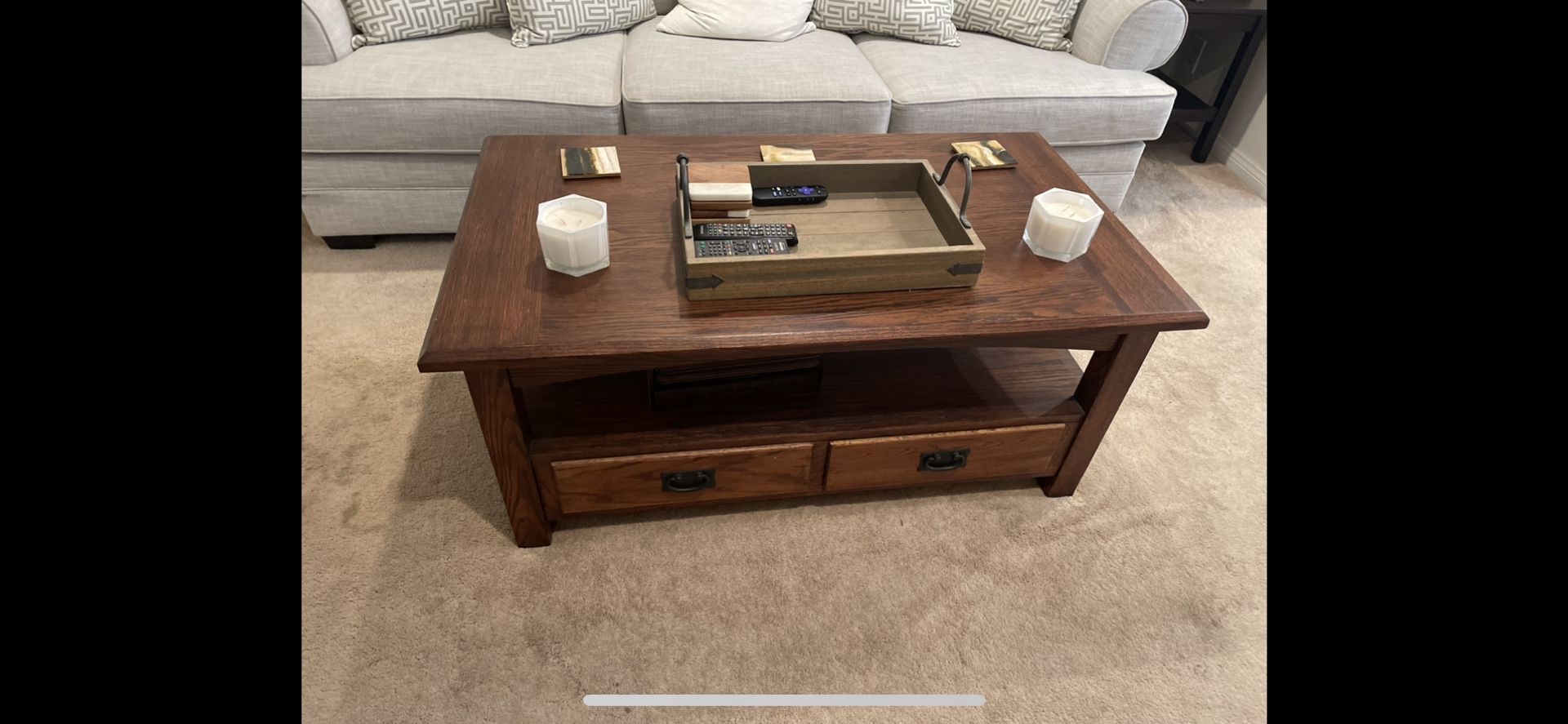 One Beautiful Cocktail Table With Two Drawers