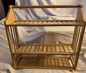 NEW Goaste 3-Tier Bamboo Bathroom Shelf ā Wall Rack Organizer & Towel Bar (Built)