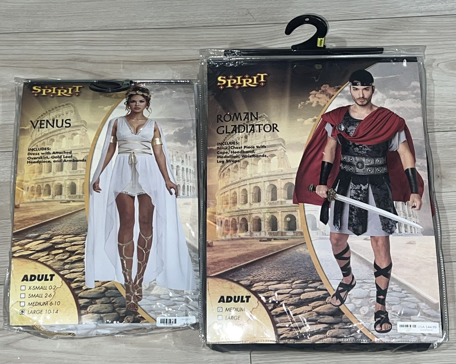 Spirit Halloween Goddess & Gladiator Sexy Couples Costume