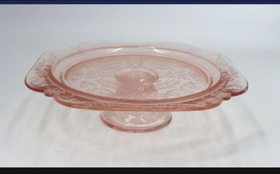 Vintage Footed Cake Plate Stand Indiana Pressed Glass
