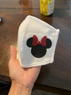 Kids mini mouse mask red bow