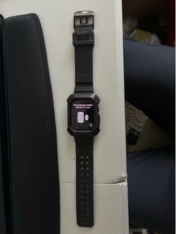 Black Apple Watch Series 10 with Unicorn Beetle Pro Wrist Band