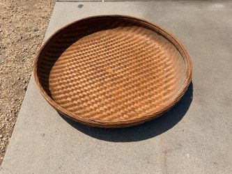Large Brown Woven Wicker Basket - 33” Circumference