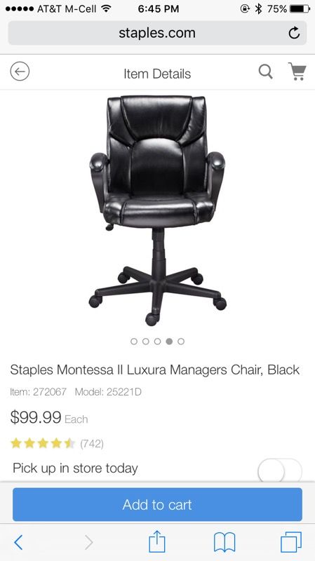 Staples Montessa II Luxura Managers Chair, Black
