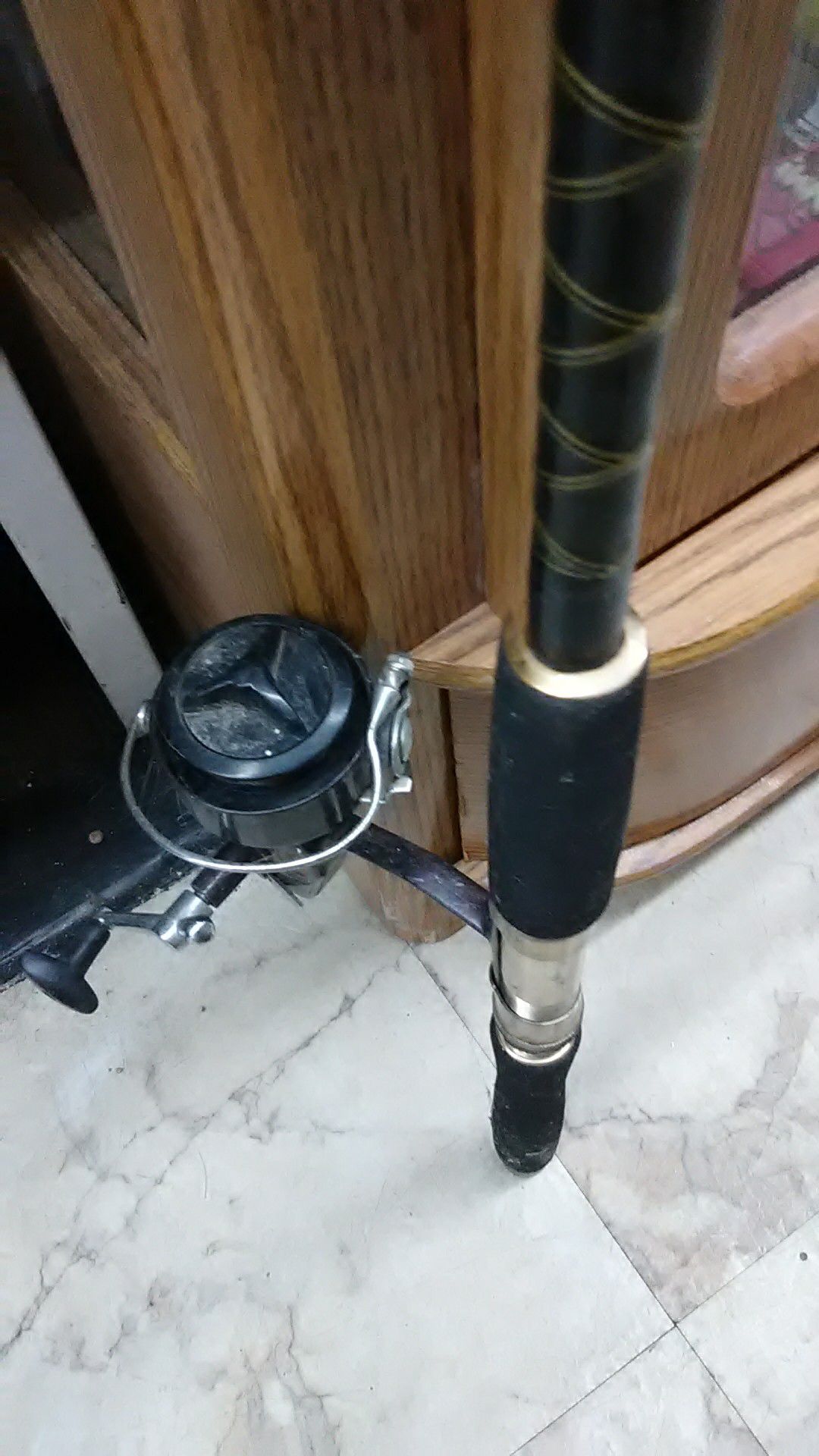 Old fishing rod and reel. Garcia