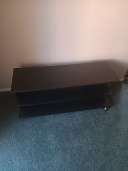 Black TV Stand with Two Shelves