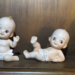 Set Of 5 Lefton Bisque Kewpie Piano Babies 3 1/4" JAPAN