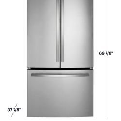 ❄️NEW GE 27.0 Cu.Ft French Door Refrigerator with Internal Water Dispenser Stainless Steel GNE27JYMF