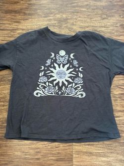 Black Celestial Graphic Crop T-Shirt