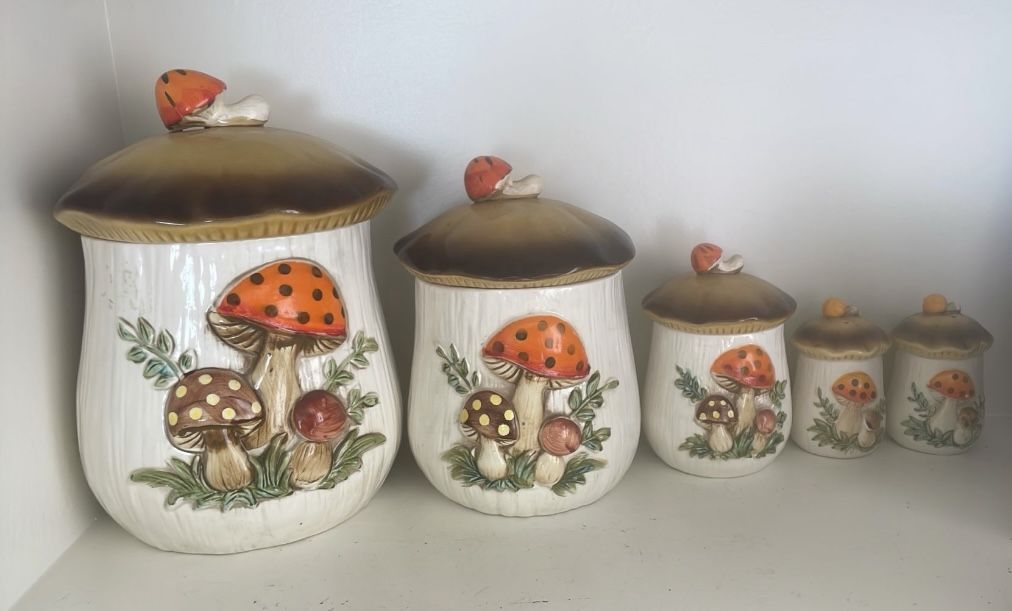 Vintage Mushroom Canister Set