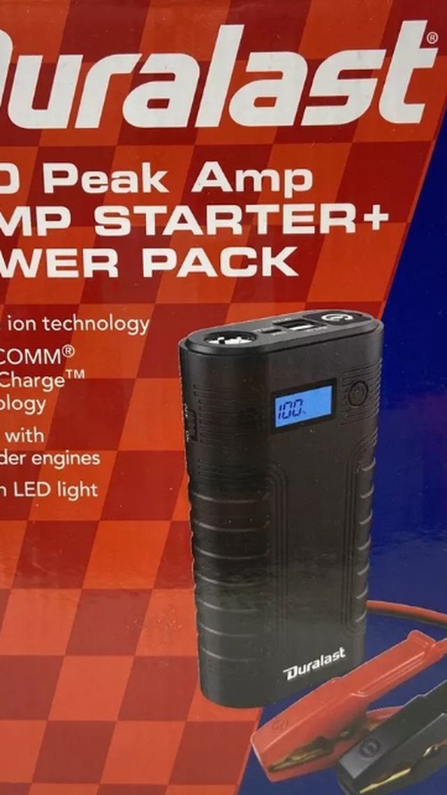 Duralast 800 Peak Amp Jump Starter + Power Pack DL-800L Automotive Battery Jump