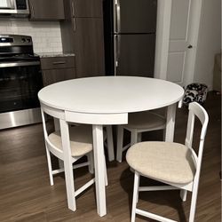 New 5 Piece Compact White Kitchen Dining Set Mid Century Modern 