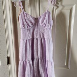Womens Lavender Spaghetti Strap Dress