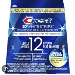 Crest 3D Whitestrips 12 levels brighter/ Bonus Serum Exp: April 2025