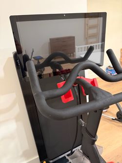 Peloton Bike + 2 Pairs Shoes, Weights Cage & Mat — Excellent Condition
