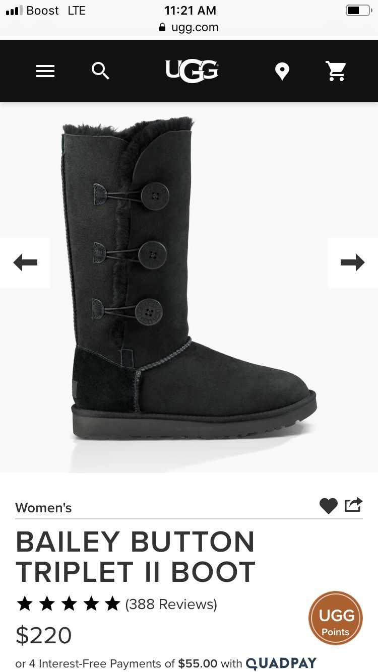 Black tall ugg boot