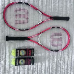 Wilson Tennis Racquets With Balls